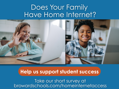 BCPS Internet Access Survey
Parents and guardians: Complete a brief survey about internet access at home. Your input will help us ensure every student has the resources they need to succeed. All responses are confidential and used solely for this purpose.